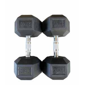 Hex Rubber Dumbbells 25kg (par)